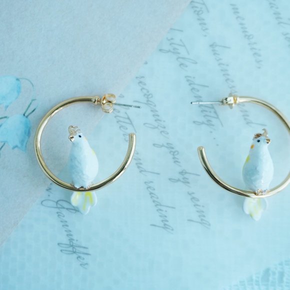 Bill skinner parrot earrings bird earrings animal earrings enamel earrings - Picture 8 of 10